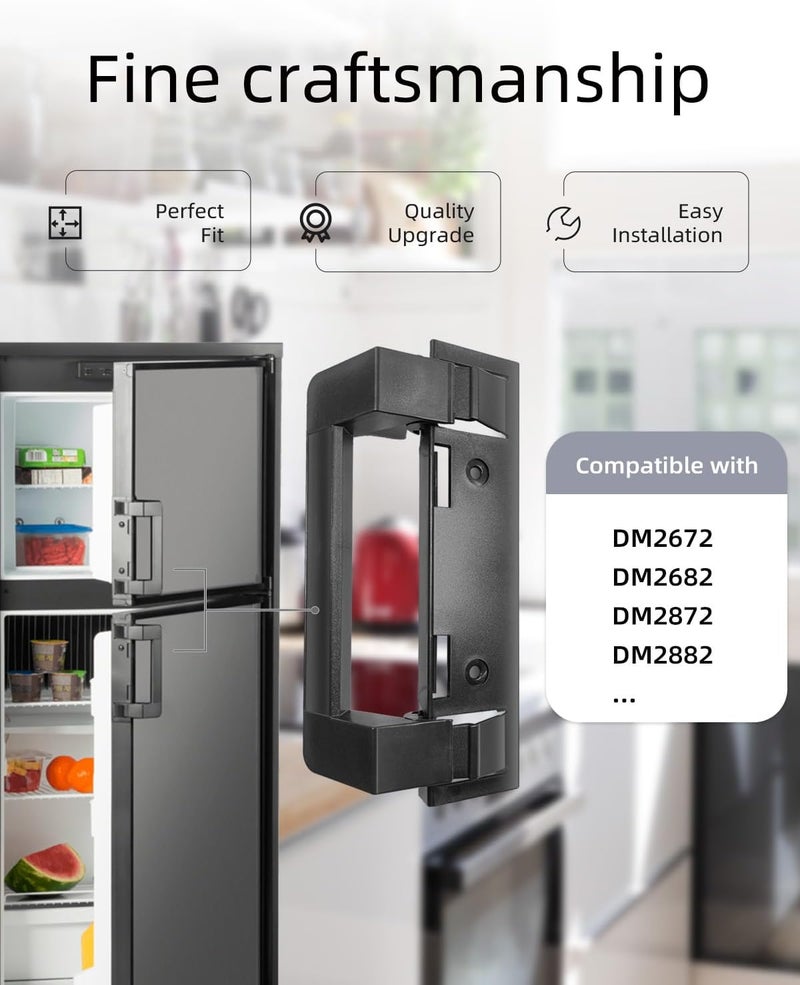 Rolkely 2025 Upgraded 3316882900 RV Refrigerator Door Handle Holder Compatible with Dometic 3316882.900 S,Std Dr Handle Combo-6/8 Amii DM2672, DM2682, DM2872, DM2882(2 Pack) - Image 2